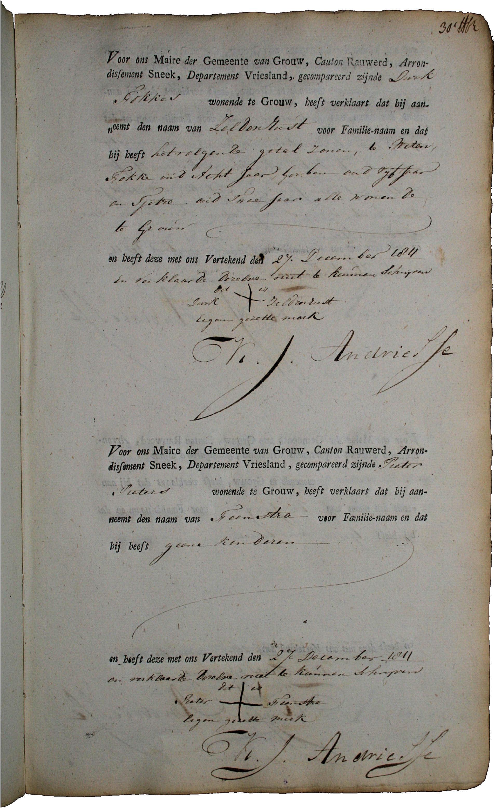  - Naamgeving 1811 Pieter Pieters Feenstra